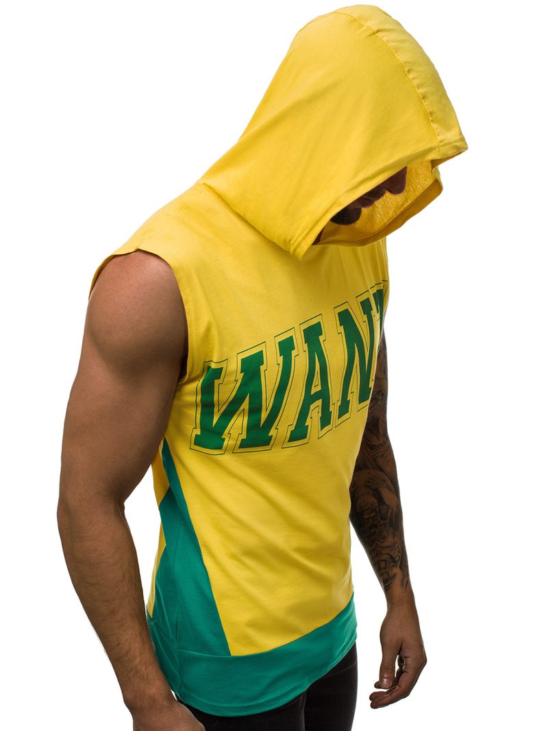 Moška majica s kapuco rumena OZONEE B/60042Z