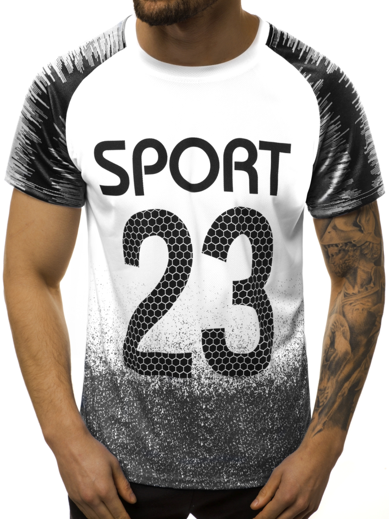 Moška majica belo-črna OZONEE JS/KS2068