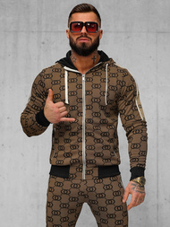 Moška trenirka temno-bež OZONEE O/FF5053AB