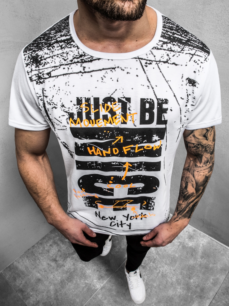 Moška majica bela OZONEE JS/KS1983Z