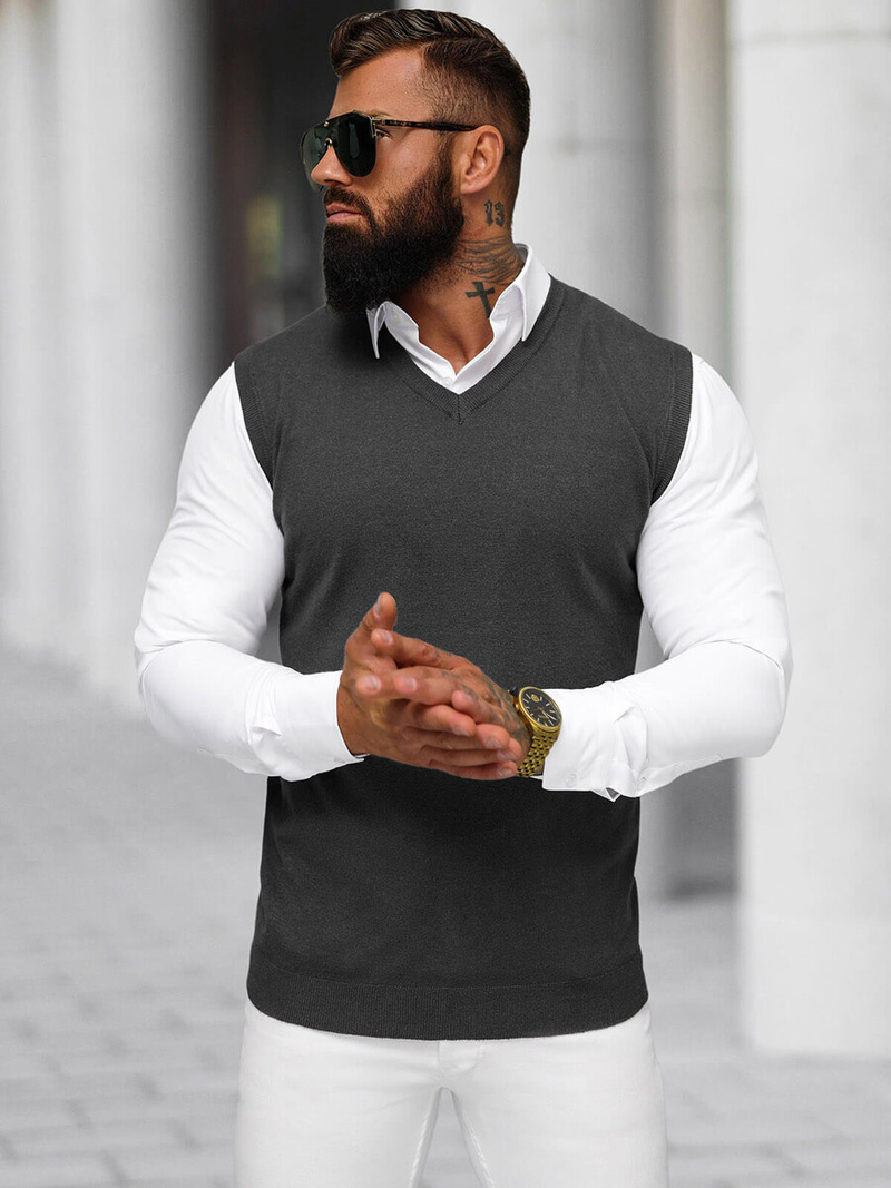 Moški pulover grafitne OZONEE NB/MM6005/3Z