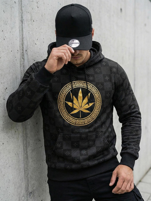 Moška jopa s kapuco črna OZONEE O/B265Z