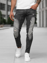 Moške kavbojke Črne OZONEE NB/MP0045NZ