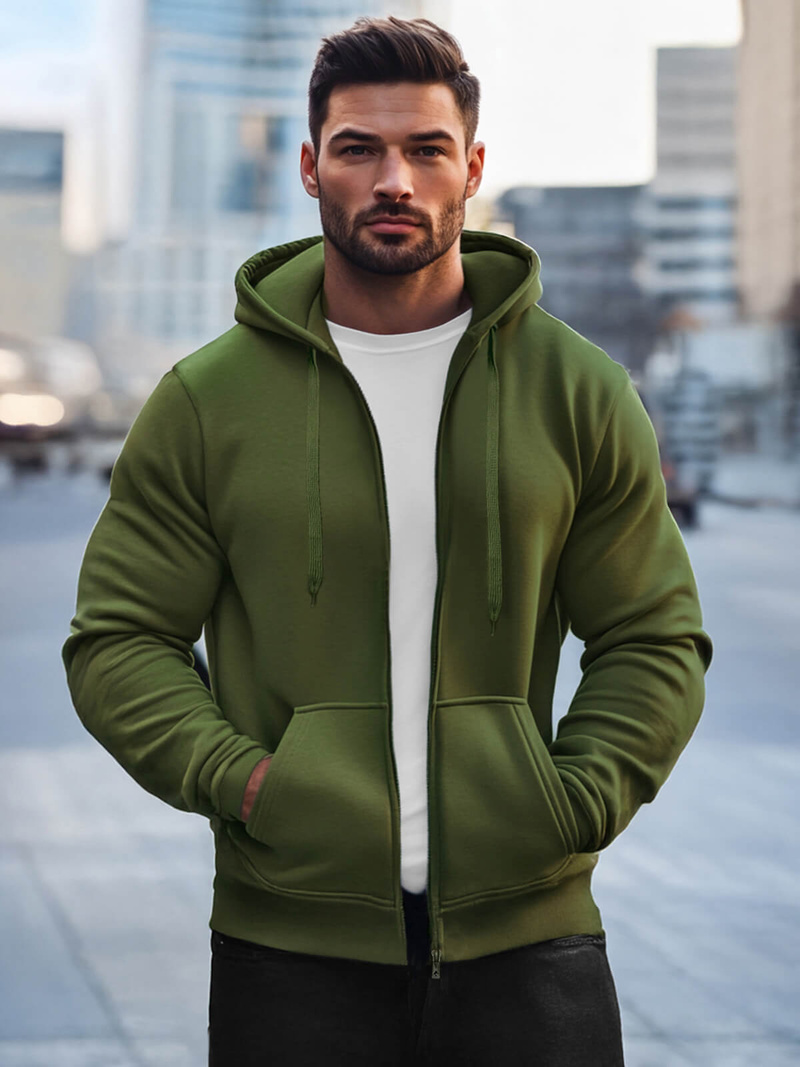 Moška jopa s kapuco kaki OZONEE JS/2008Z