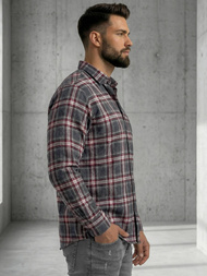 Elegantna moška srajca bordo OZONEE V/V178Z