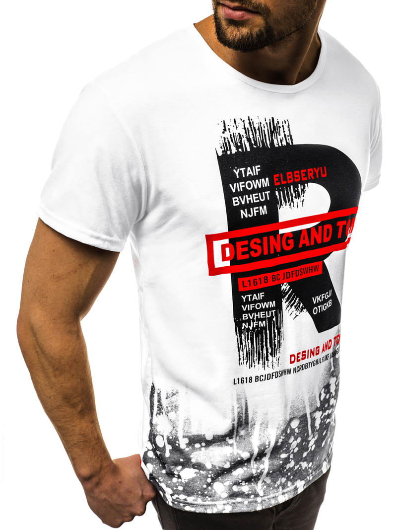 Moška majica bela OZONEE JS/KS1945