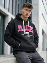 Moška jopa s kapuco črna OZONEE O/TT30513Z