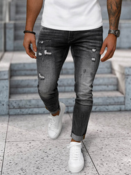 Moške kavbojke Črne OZONEE NB/MP0169G