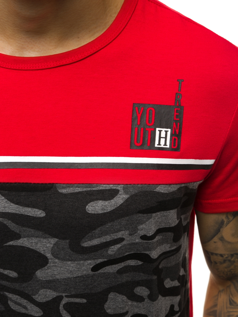 Moška majica rdeča OZONEE JS/SS10979Z