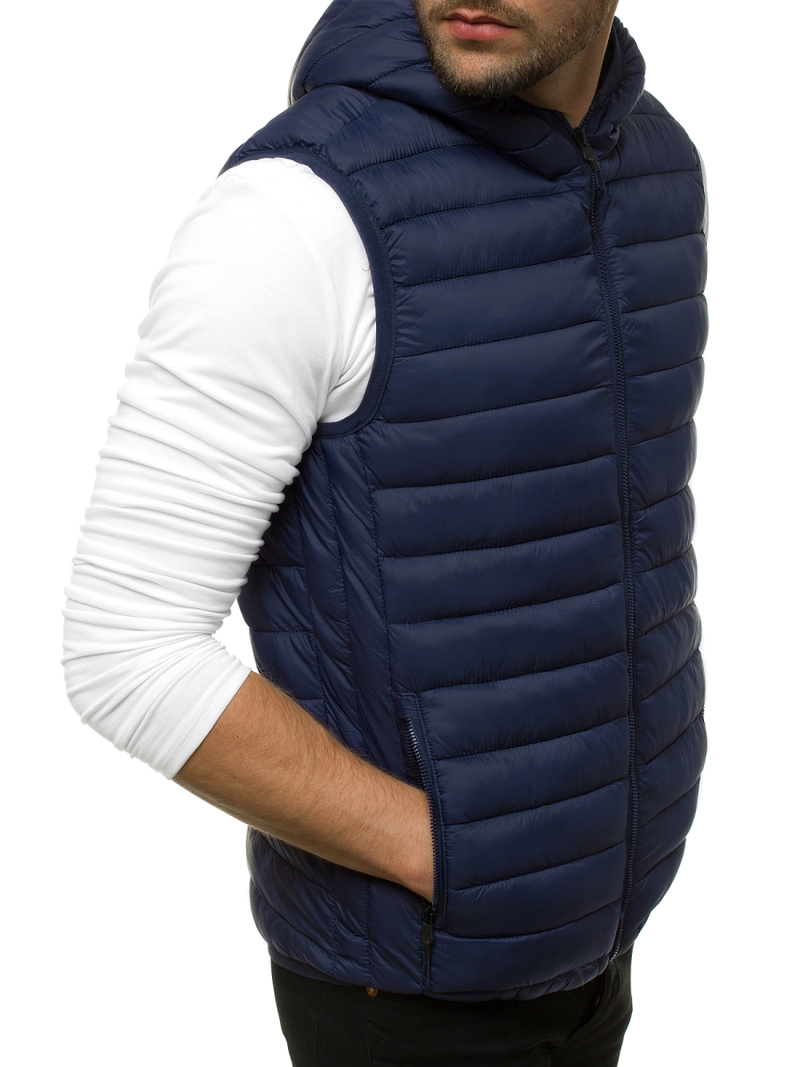 Moški brezrokavnik s kapuco mornarsko modri OZONEE JS/LY36