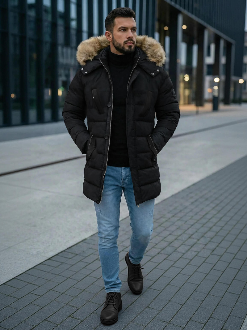 Moška zimska jakna črna OZONEE JS/5M3122/392Z