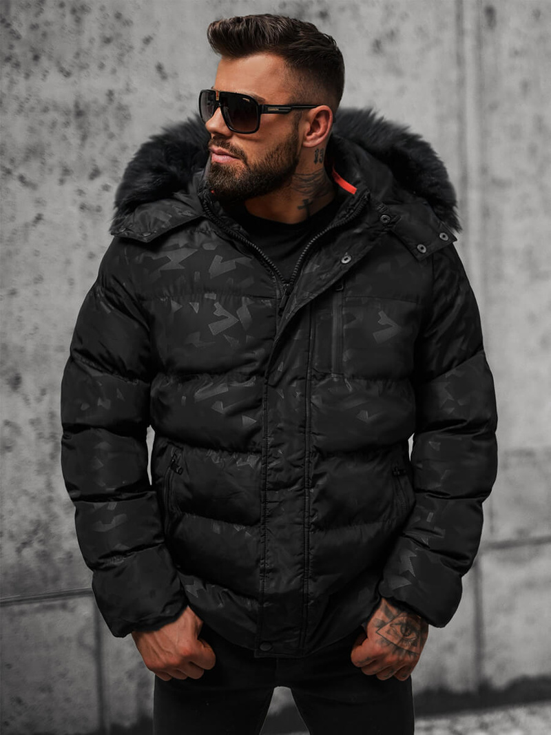 Moška zimska jakna črna OZONEE JS/27M8109