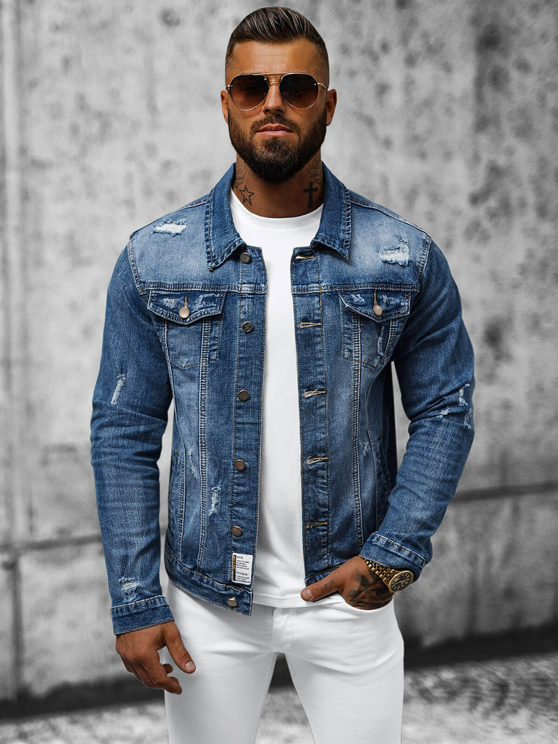 Moška jeans jakna modra OZONEE NB/MJ507BZ