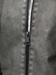 Moška usnjena jakna grafitna OZONEE JS/11Z8107