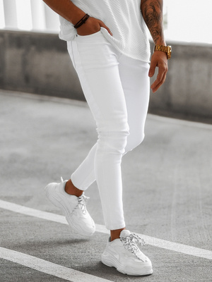 Moške kavbojke bele OZONEE E/5348/01Z