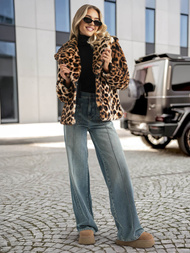 Ženska jakna bež-rjava OZONEE JS/61M8500/158