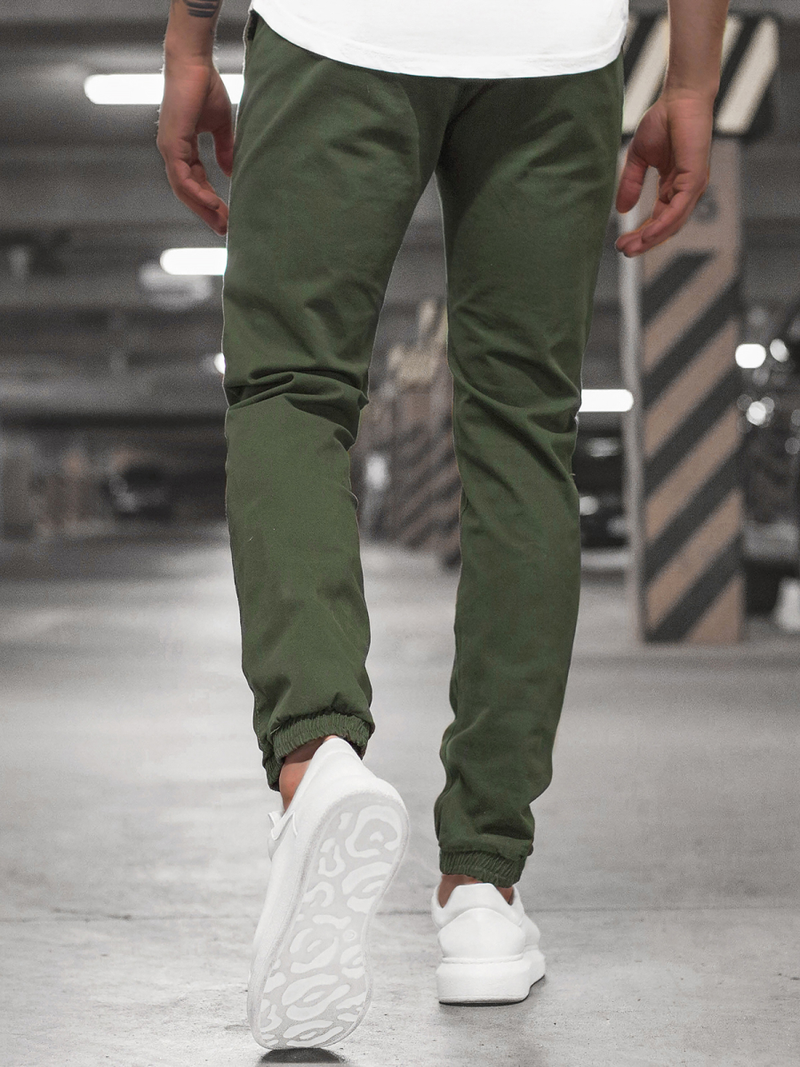 Moške hlače chino jogger zelene OZONEE JB/JP1145/8