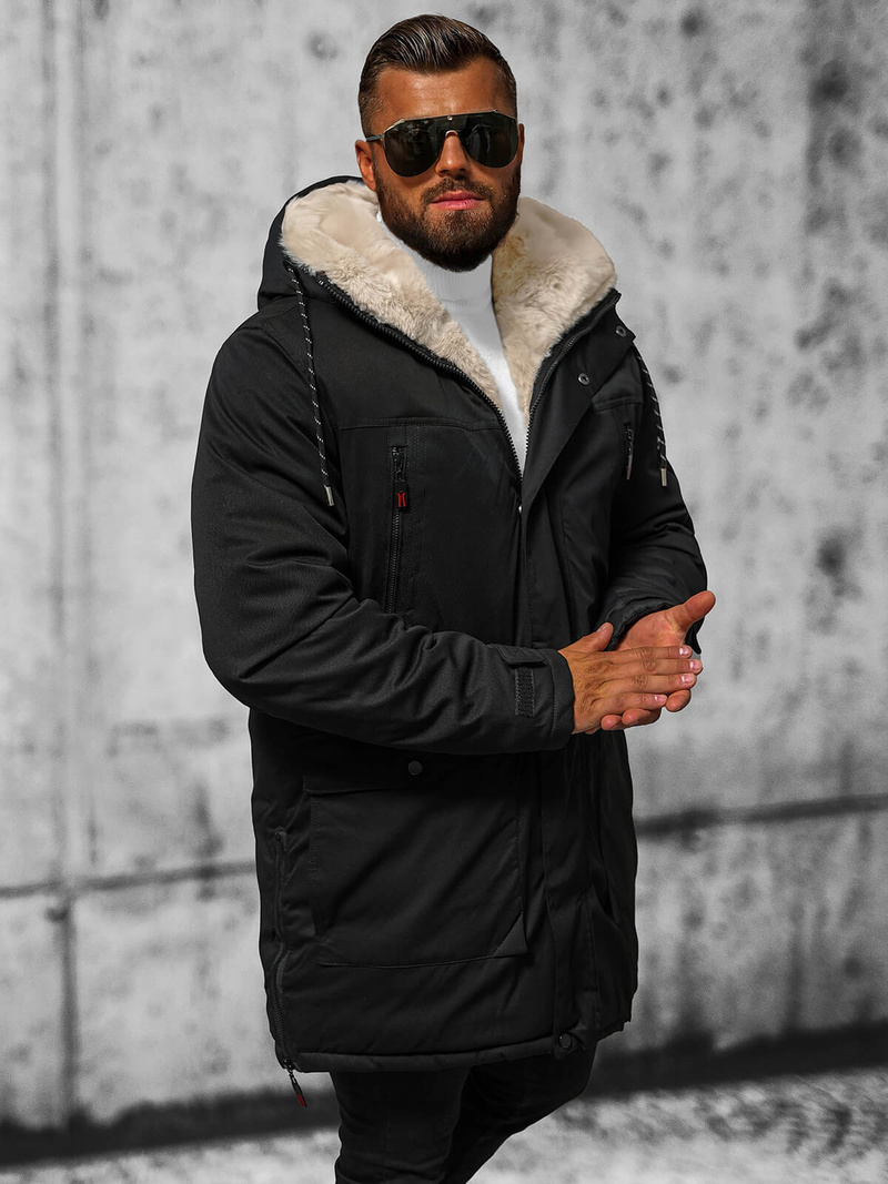 Moška zimska jakna črna OZONEE JS/5M3123/392