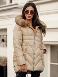 Ženska zimska jakna bež OZONEE JS/5M3257/62