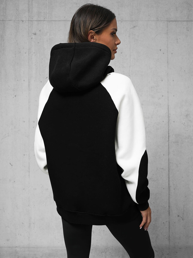 Jopa s kapuco črna OZONEE O/SWE23037Z