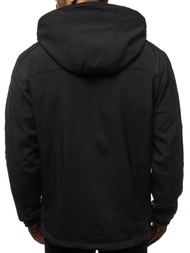 Moška softshell jakna s kapuco črno-zelena OZONEE GE/12263