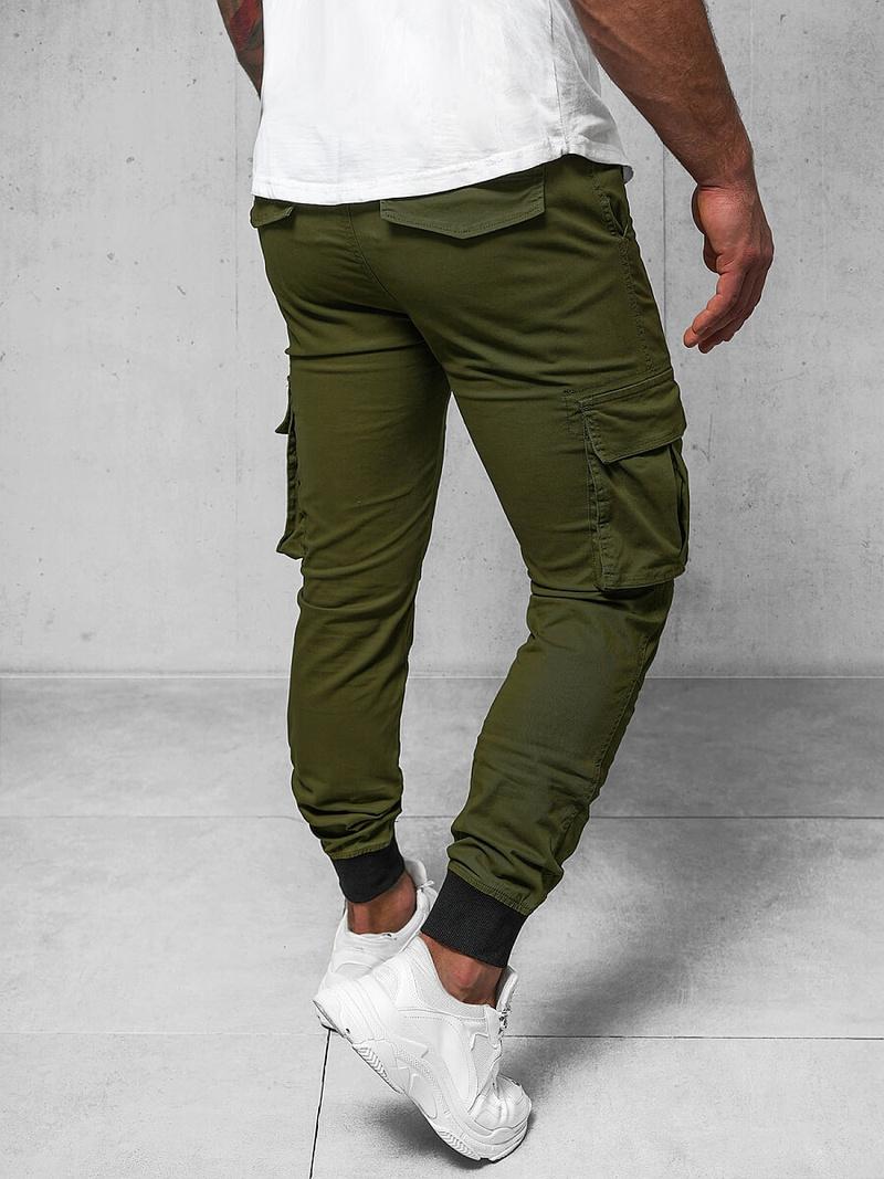 Moške Hlače Cargo Jogger zelene OZONEE NB/MP0208MVZ