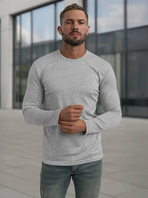 Moška majica z dolgimi rokavi siva OZONEE JS/DB71/2