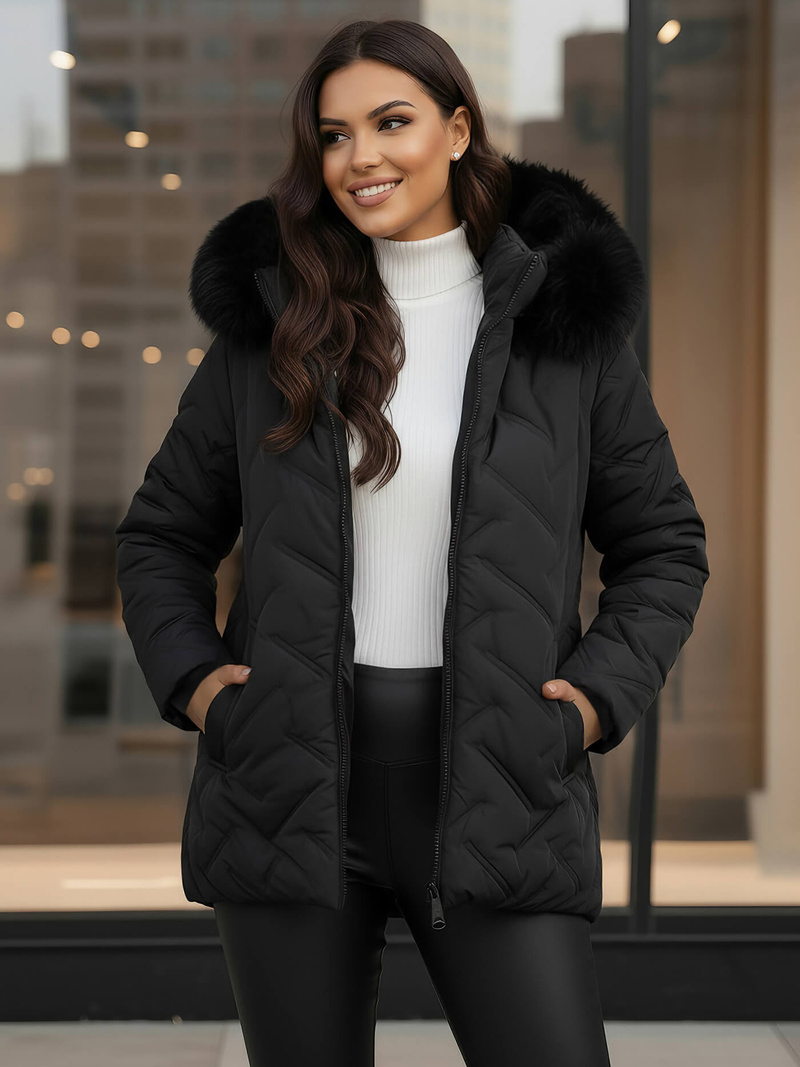 Ženska jakna črna OZONEE JS/16M9296/392Z