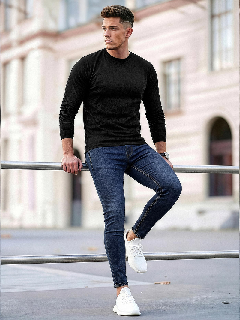 Moške kavbojke temno modre OZONEE O/JK2951Z