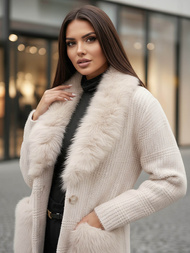 Ženski plašč bež OZONEE JS/53M5200/155Z