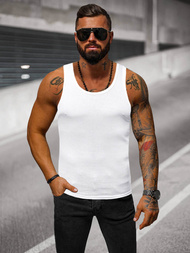 Moška majica brez rokavov bela OZONEE JS/NB001