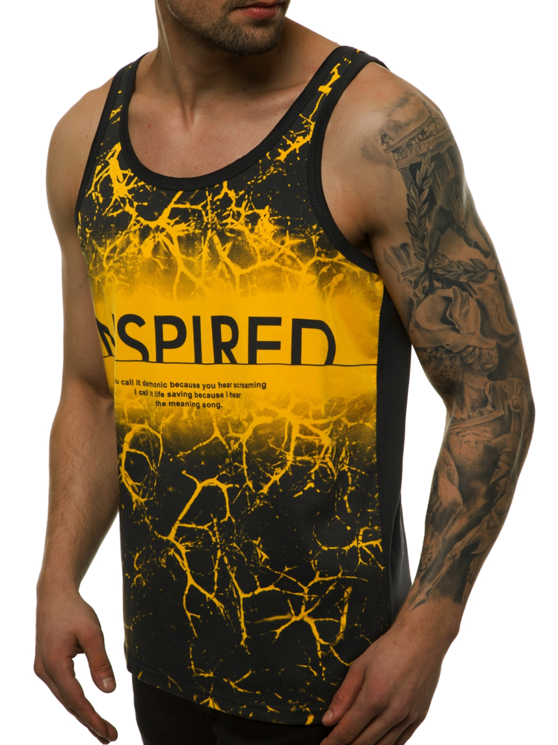 Moška majica brez rokavov rumena OZONEE JS/SS11050