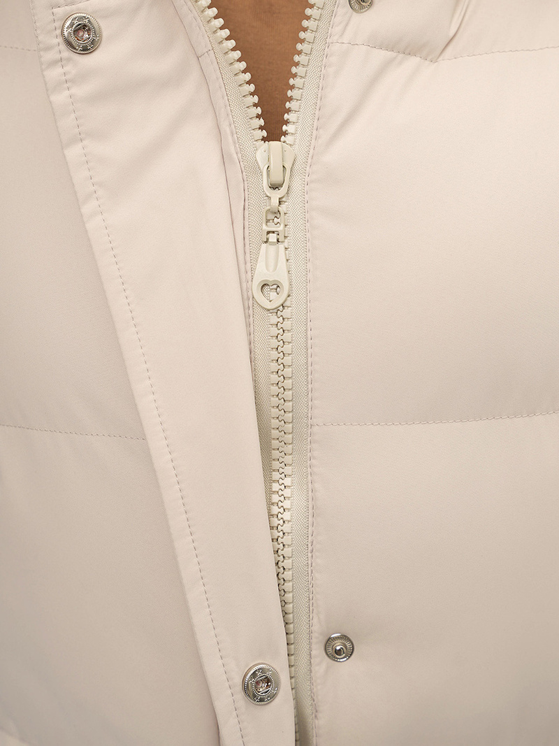 Ženski brezrokavnik s kapuco bež OZONEE JS/M728/62