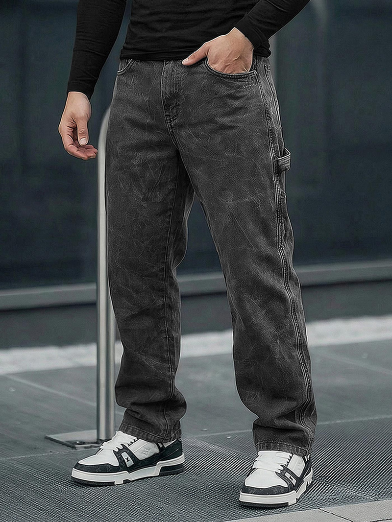 Moške kavbojke grafitne OZONEE O/KK2828/5Z