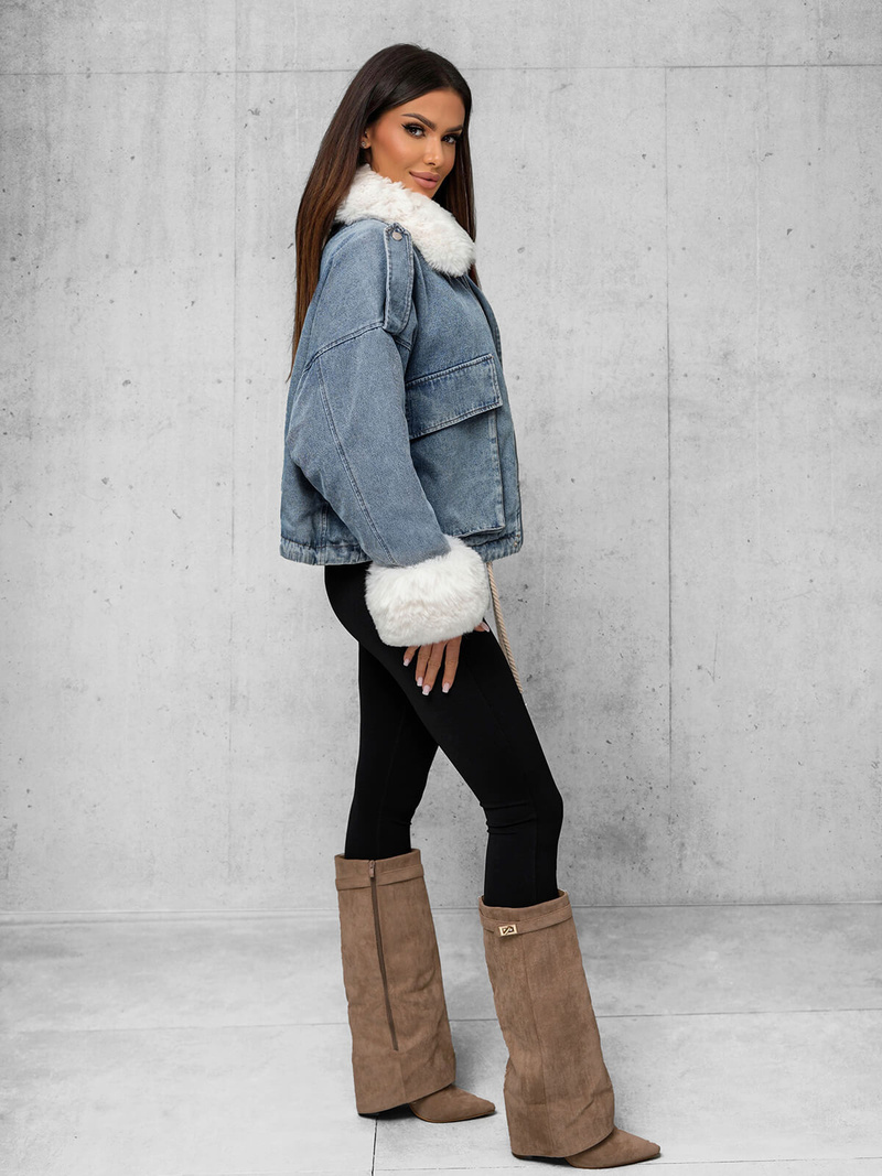 Ženska jeans jakna modra OZONEE JS/11Z8219Z