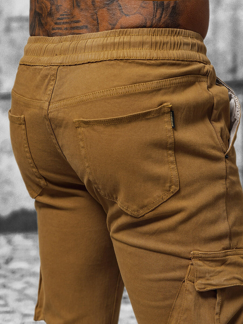 Moške hlače chino jogger temno camel OZONEE NB/MP0105KSZ
