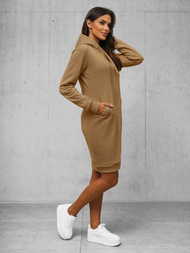 Ženska jopa s kapuco temno bež OZONEE JS/YS10005/91Z