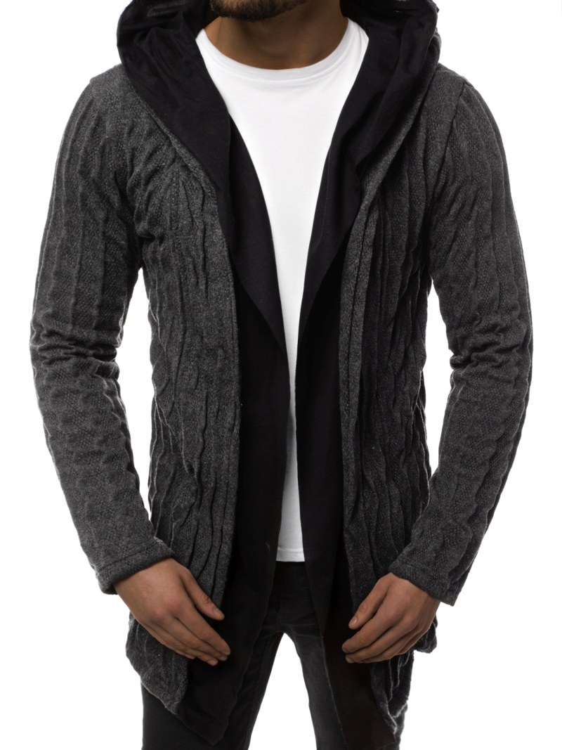 Moška jopa s kapuco grafitna OZONEE MACH/2138