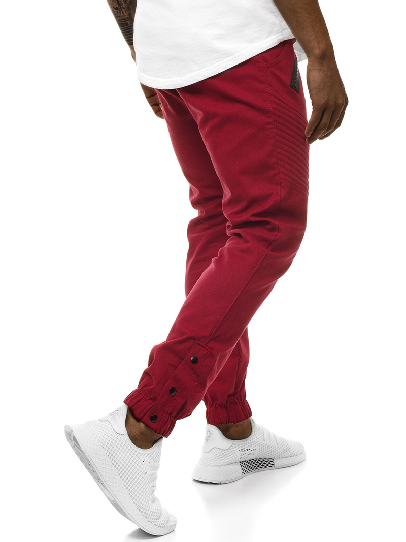 Moške hlače chino jogger bordo OZONEE A/0952
