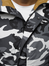 Moška zimska jakna maskirno-grafitna OZONEE JS/2019005