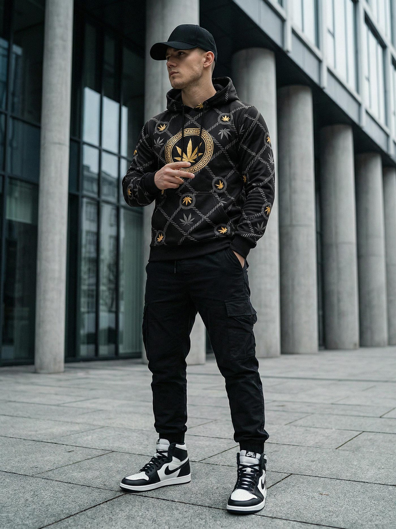 Moška jopa s kapuco črna OZONEE O/B267Z