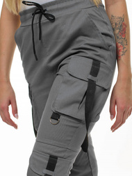Ženske hlače chino jogger temno-sive OZONEE O/8054
