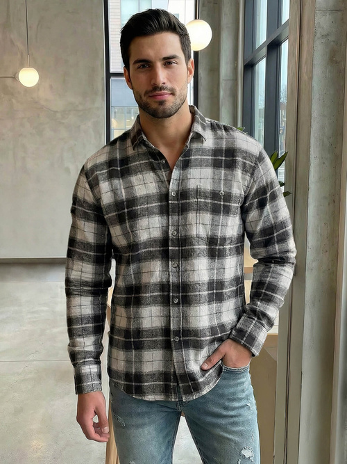 Moška srajca siva OZONEE V/V172Z