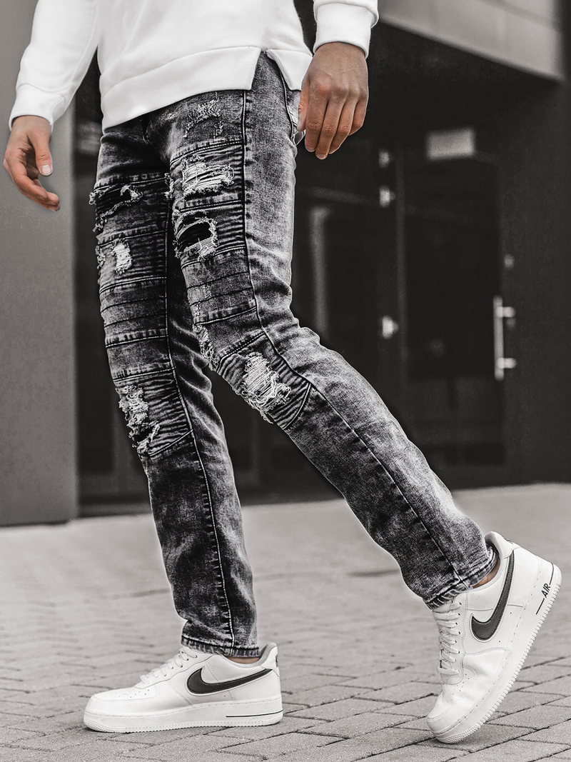 Moške kavbojke jogger grafitne OZONEE V/19194