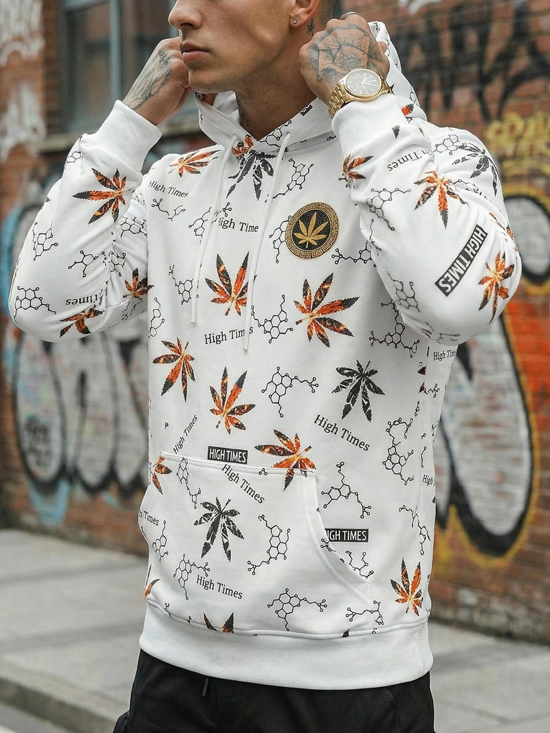 Moška jopa s kapuco bela OZONEE O/B266Z