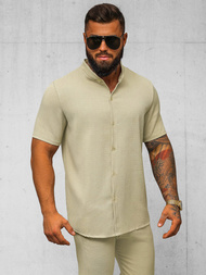 Moška majica s kratkimi rokavi bež OZONEE O/Y972T