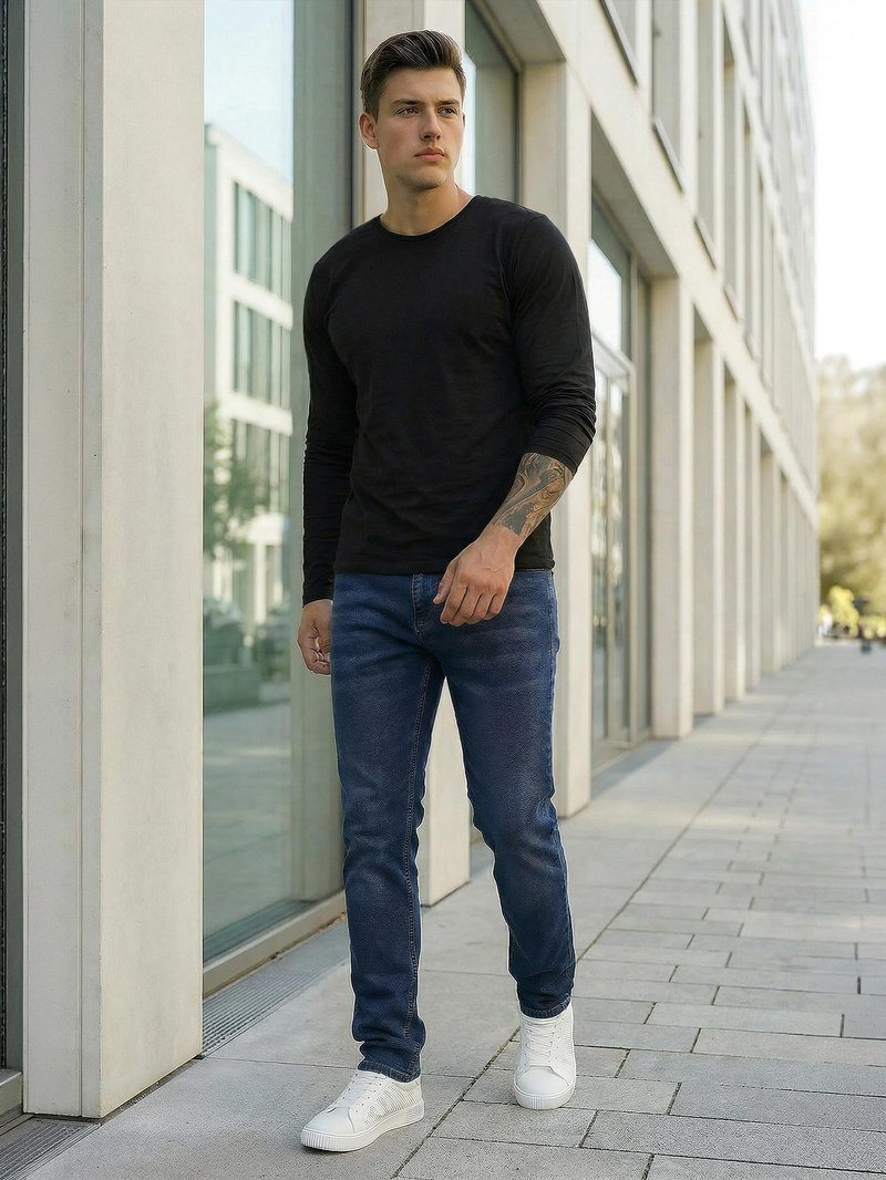 Moške kavbojke temno modre OZONEE DO/4048/2Z