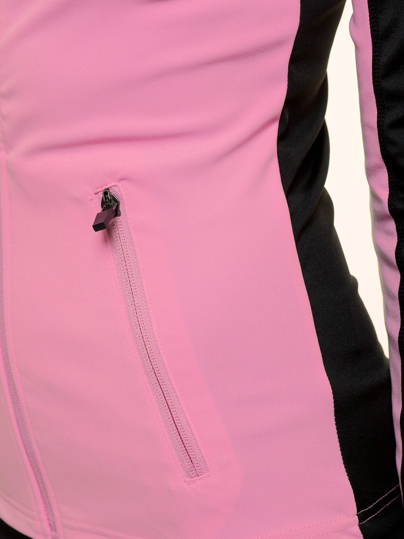 Ženska jopa z zadrgo roza-črna OZONEE JS/HD149/25