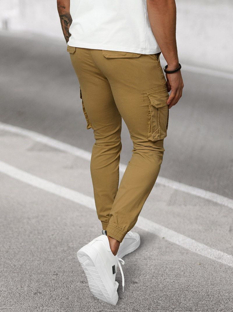 Moške Hlače Chino Jogger Bež OZONEE NB/MP0202KZ