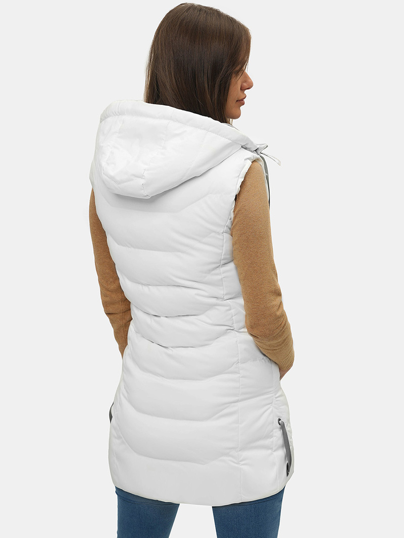 Ženski brezrokavnik s kapuco bela OZONEE N/7042